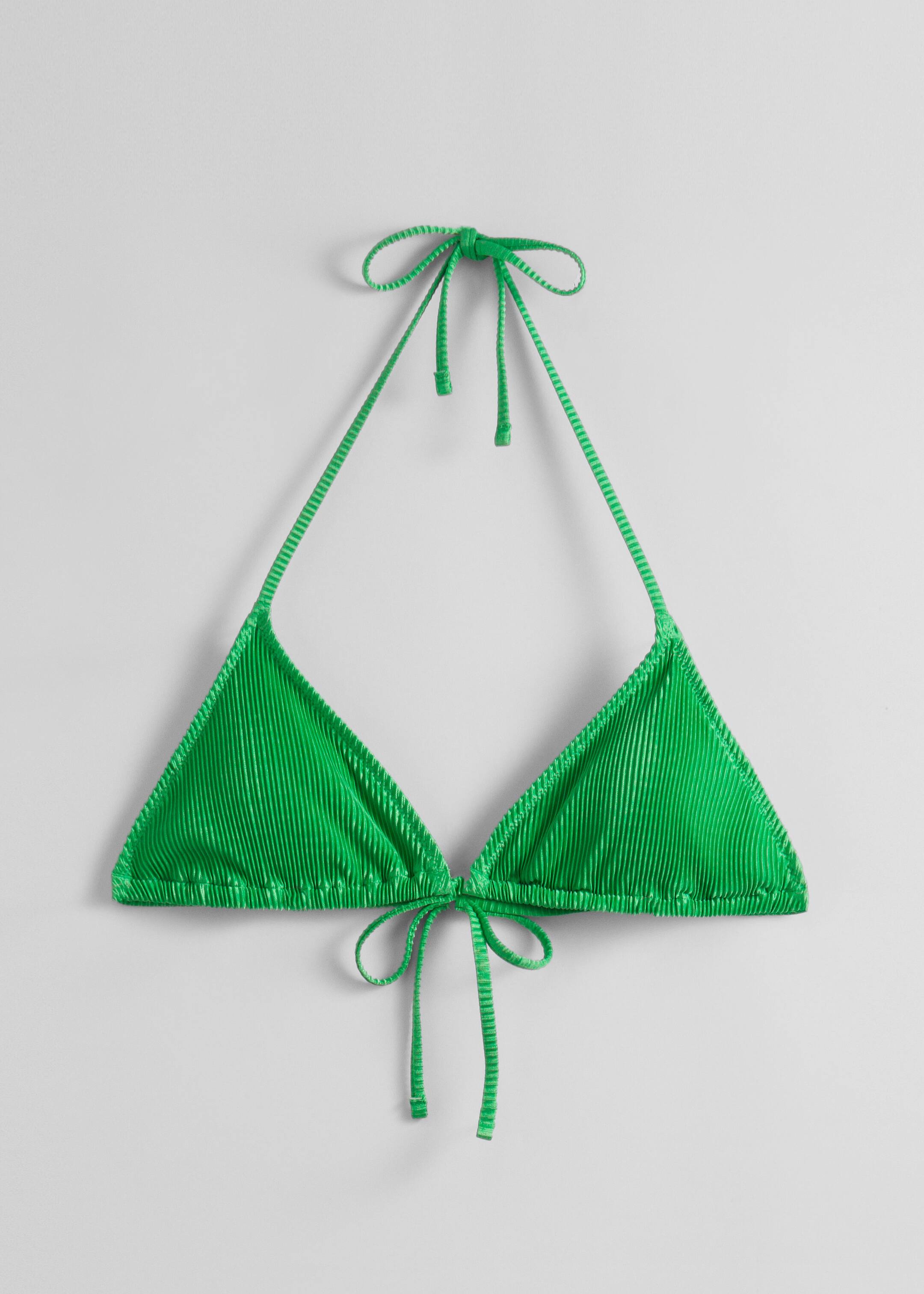 Haut de bikini triangle plissé - Vert - Still Life