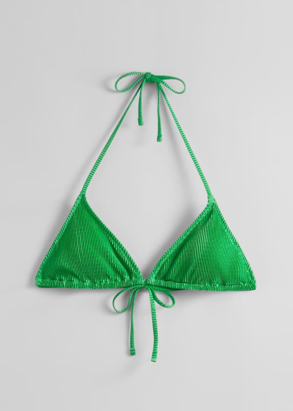 Pleated Triangle Bikini Top