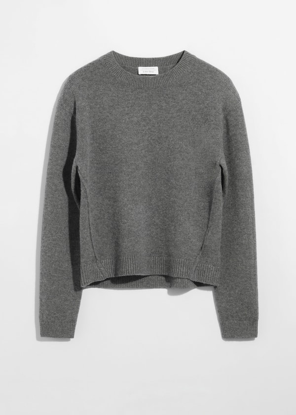 Padded-Shoulder Merino Jumper