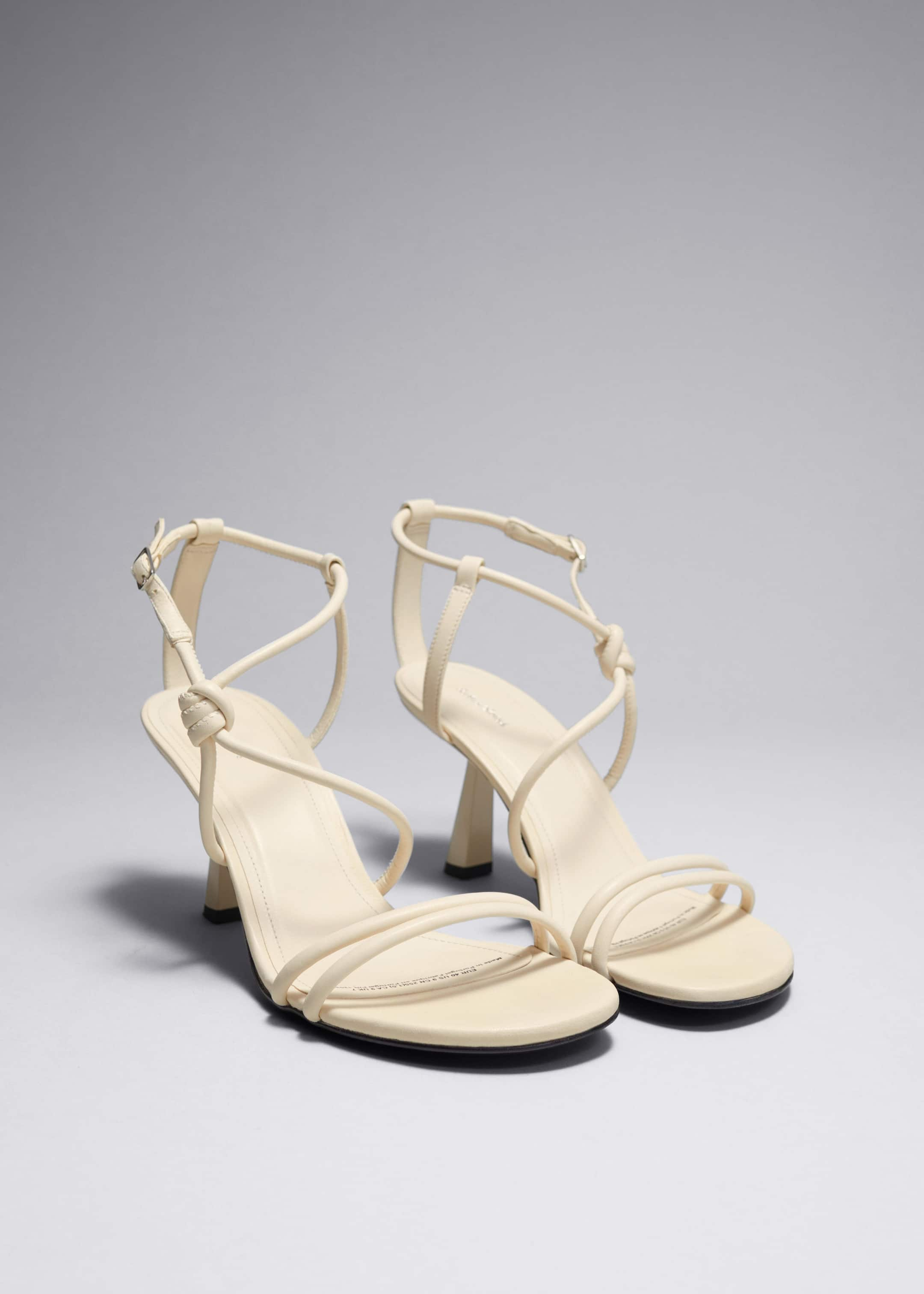 Knotted Heeled Sandals - Cream - Still Life