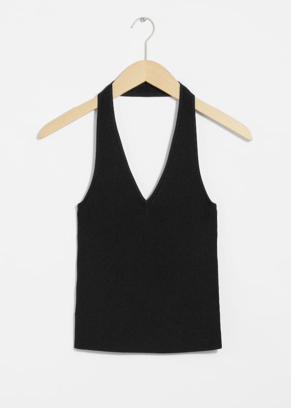 Ribbed Halterneck Top