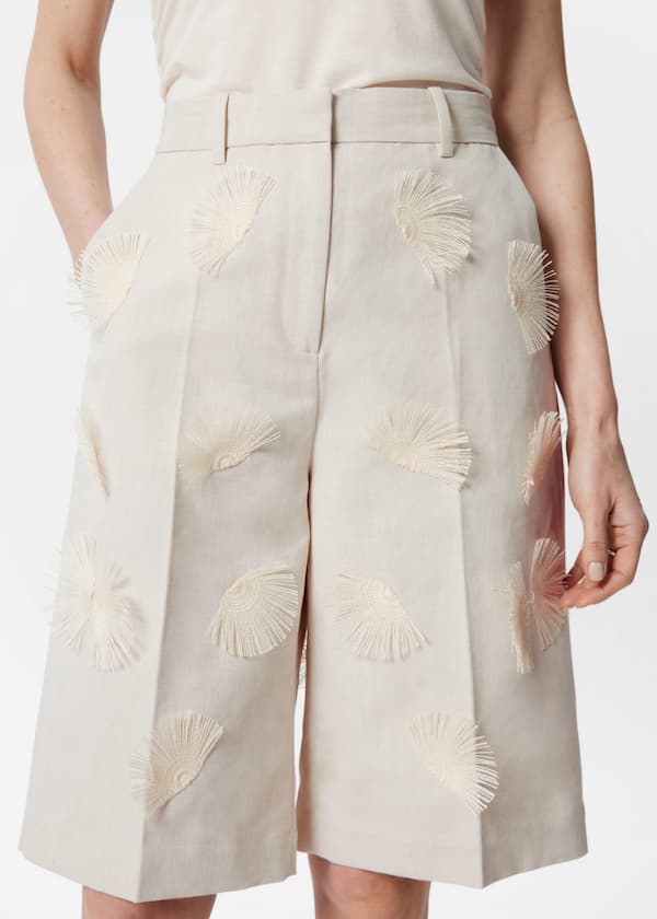 Linen-Blend Bermuda Shorts