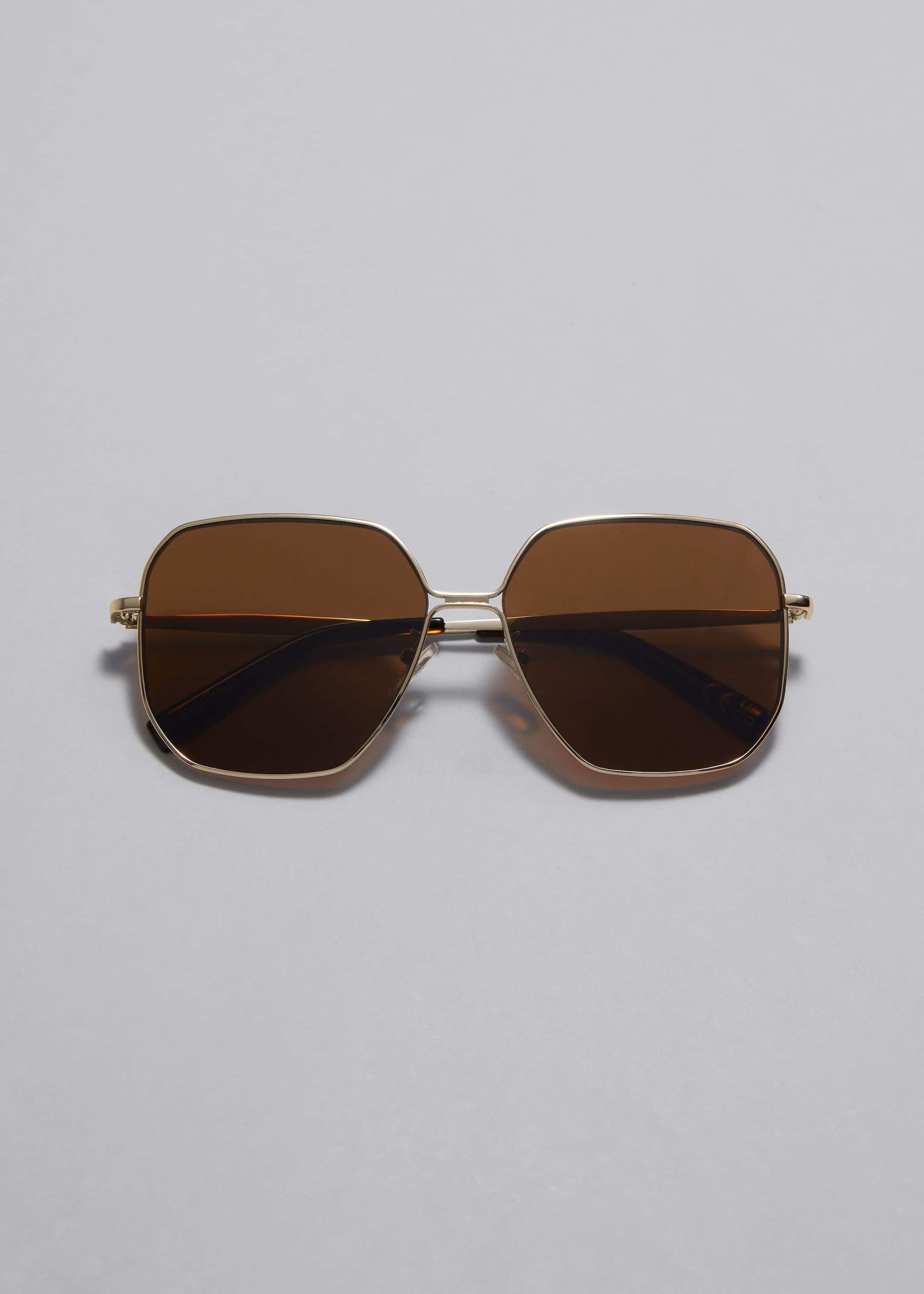 Oversized Metal-Frame Sunglasses