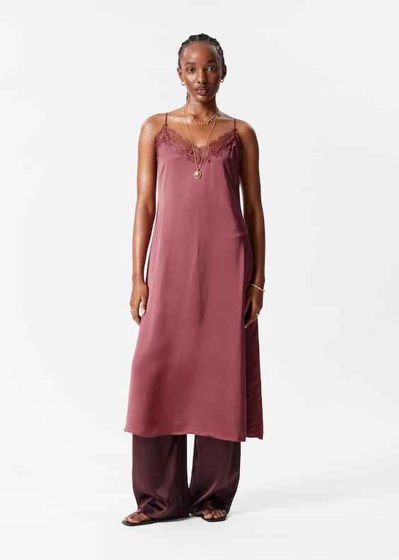 Satin Slip Midi Dress