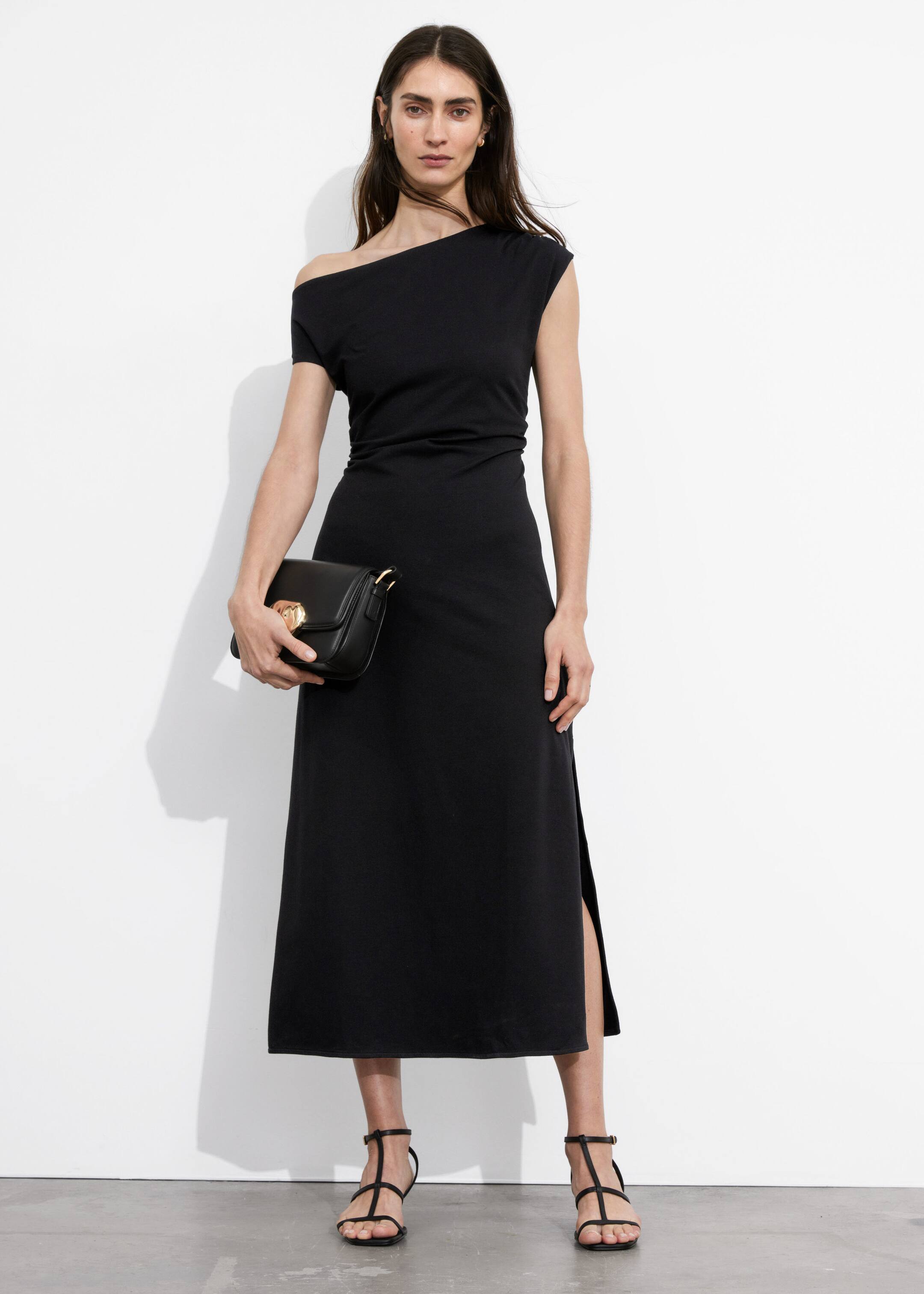 Robe midi asymétrique - Kaki - Lookbook