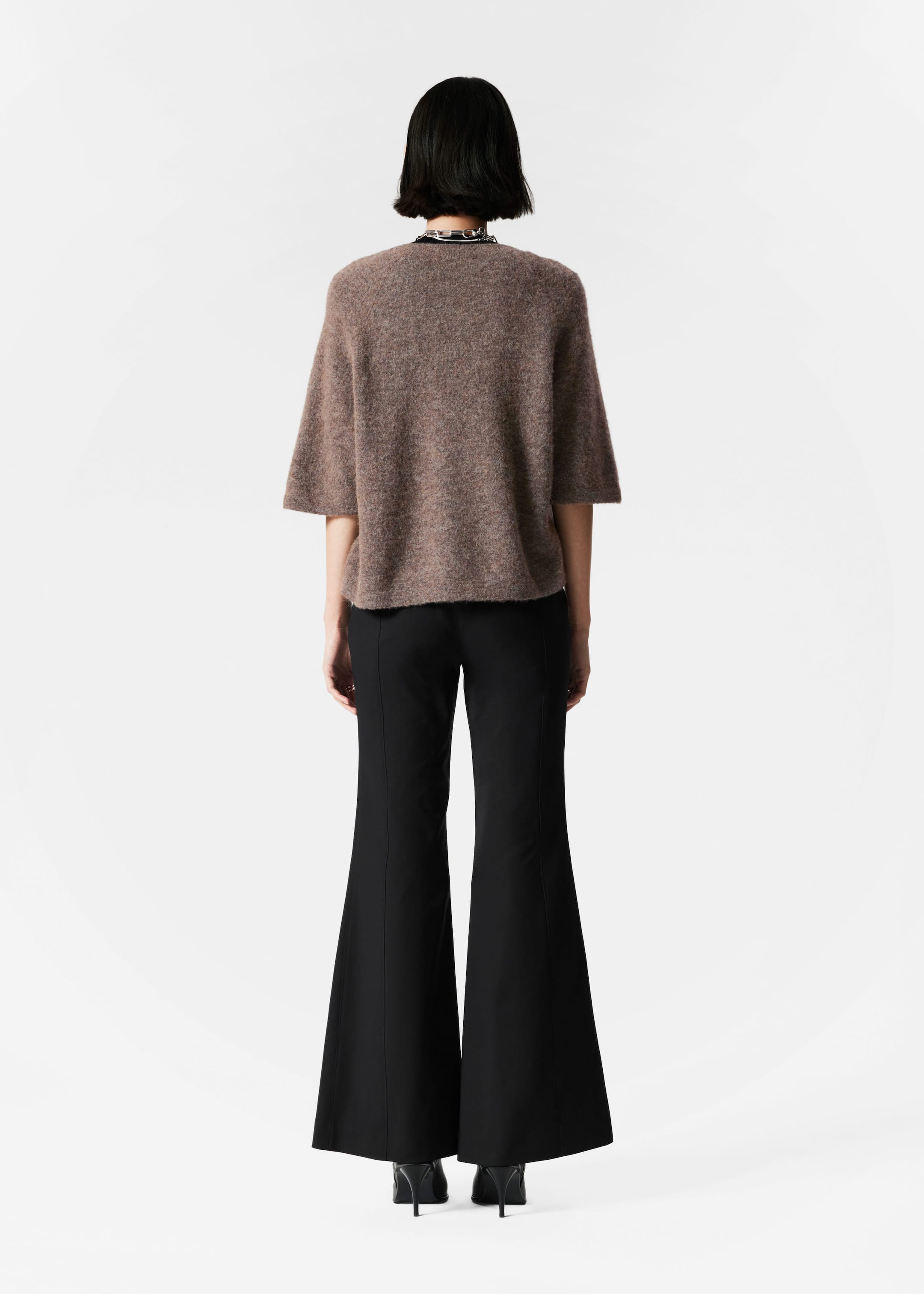 Alpaca-Blend Knitted Top - Oatmeal - Lookbook