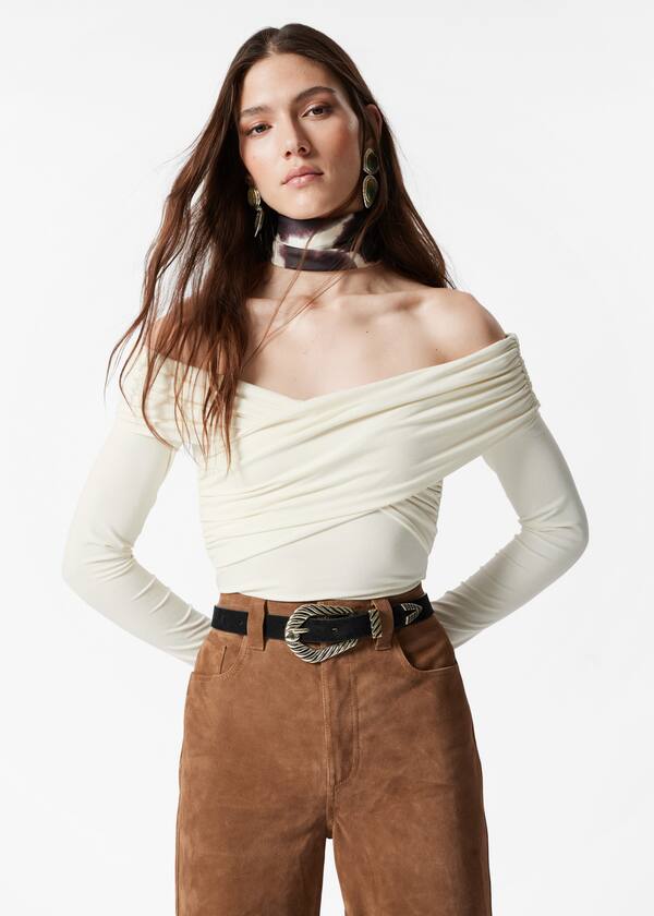 Ruched Off-Shoulder Top