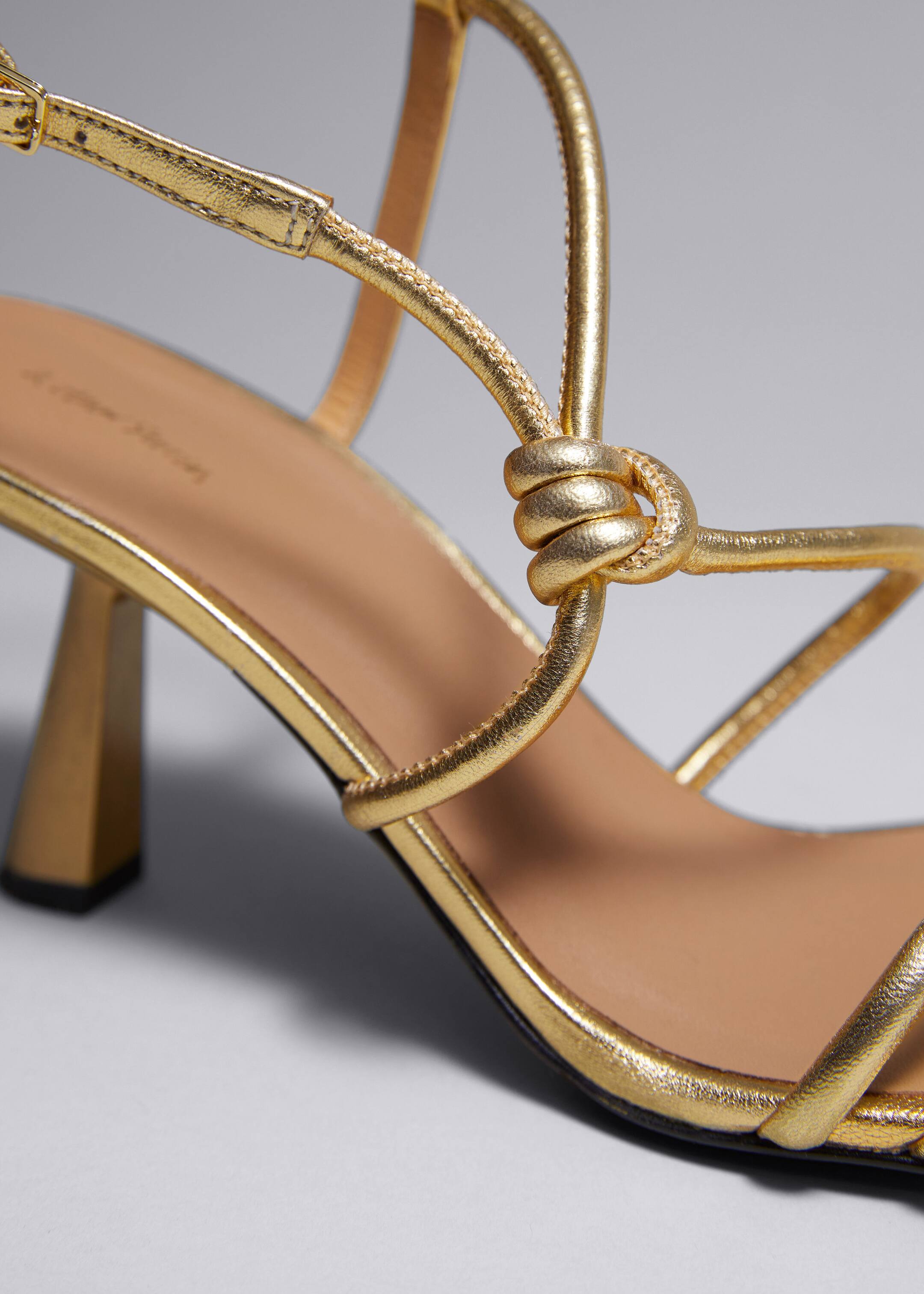 Knotted Heeled Sandals - {{variantName}} - Descriptive Detail