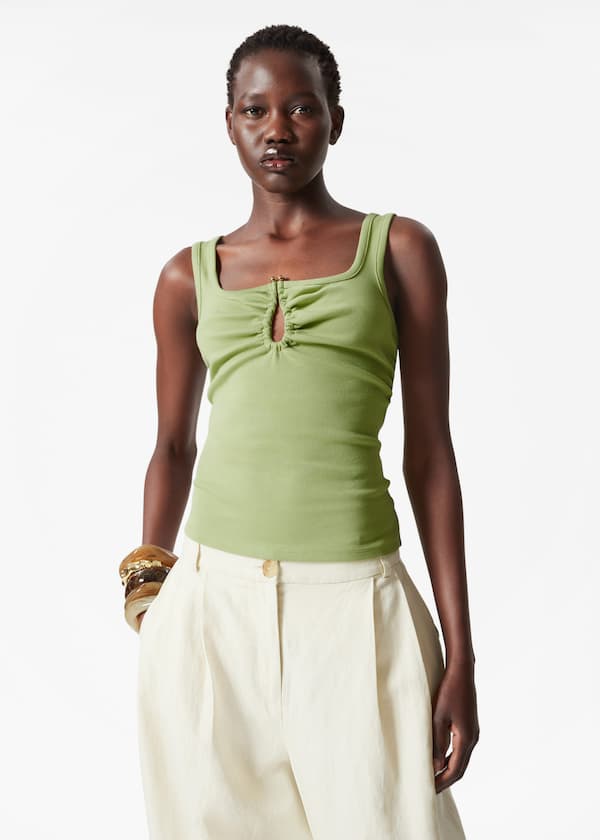Buckle-Detailed Tank Top