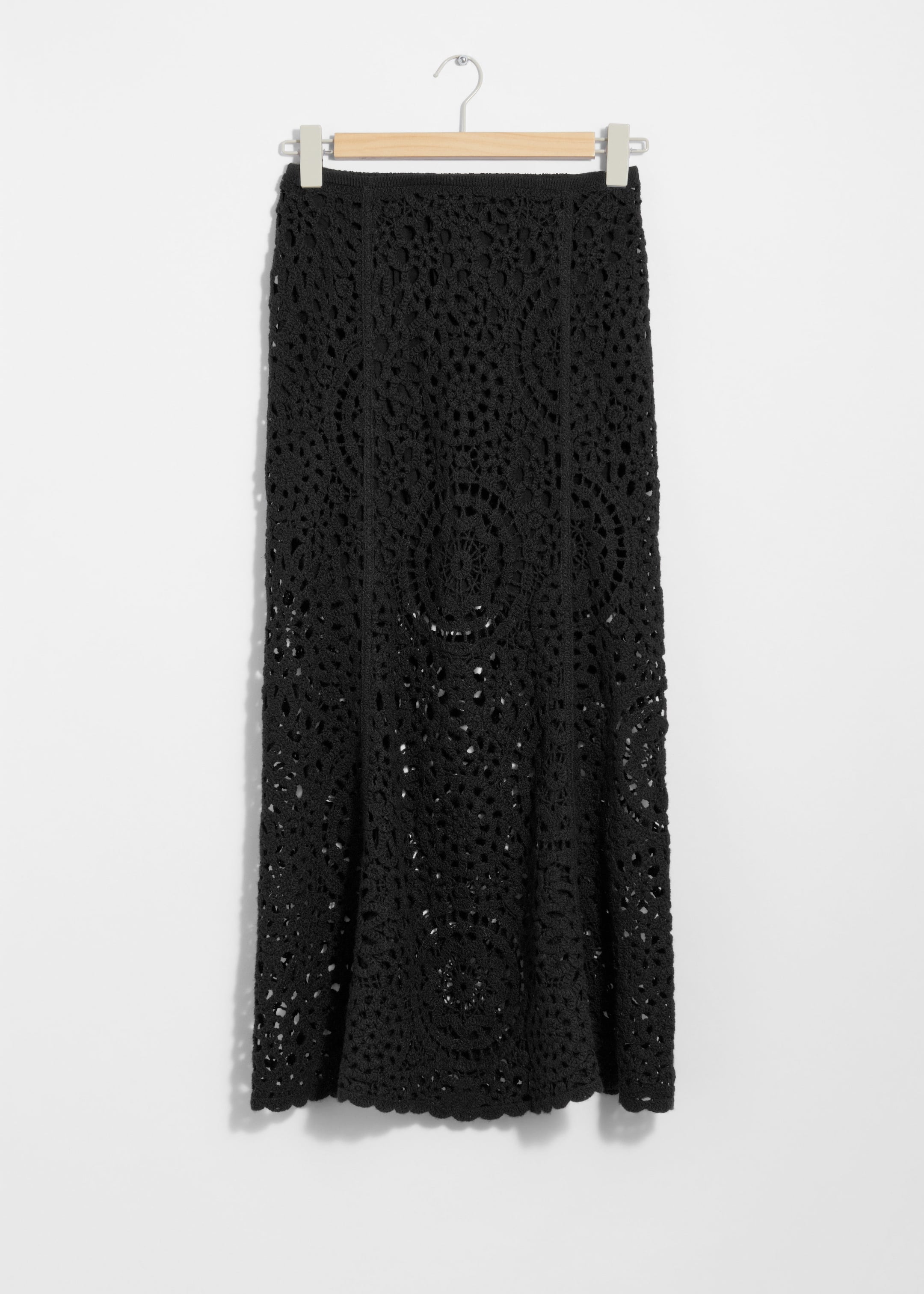 Crocheted Midi Skirt - Black - Still Life