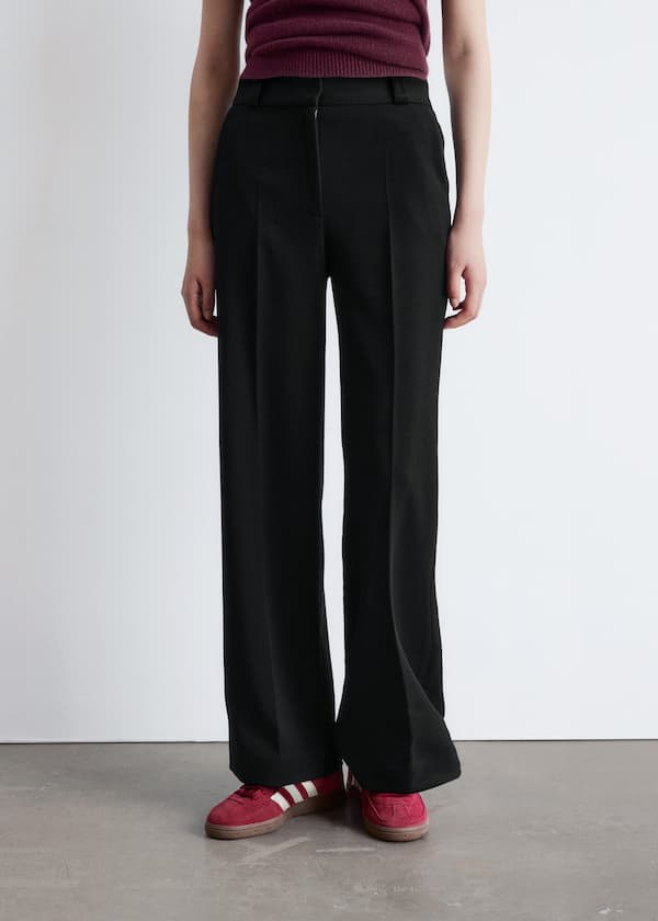 Wide Press-Crease Trousers