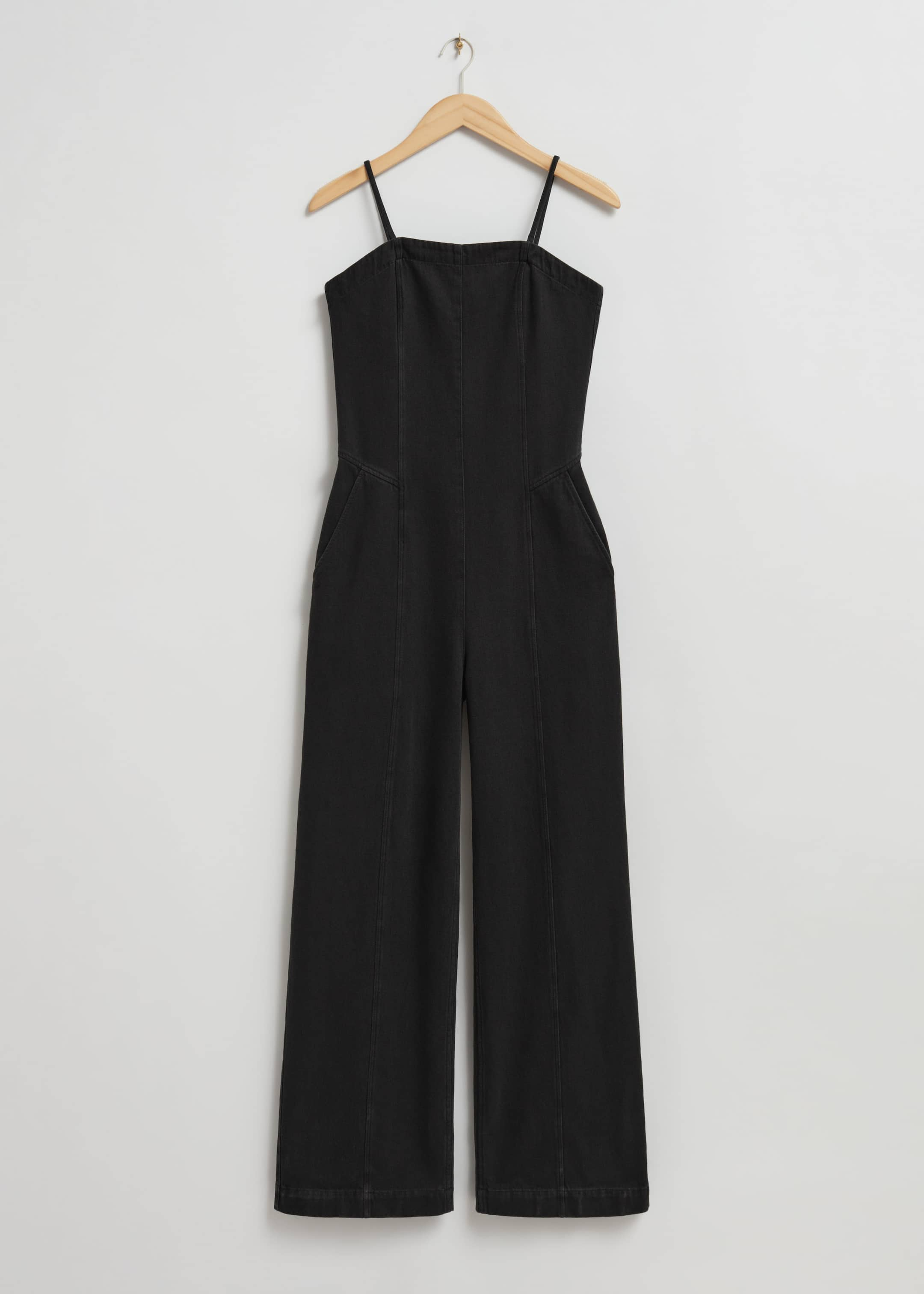 Strappy Denim Jumpsuit - Black - Still Life