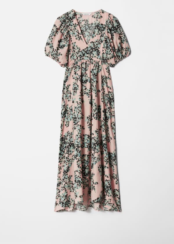 Puff-Sleeve Maxi Dress