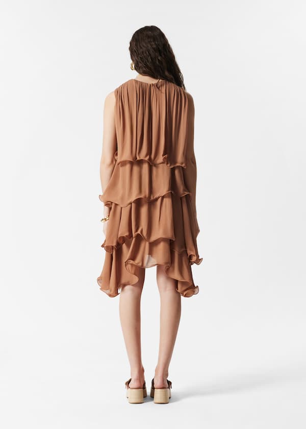 Sleeveless Frill Mini Dress