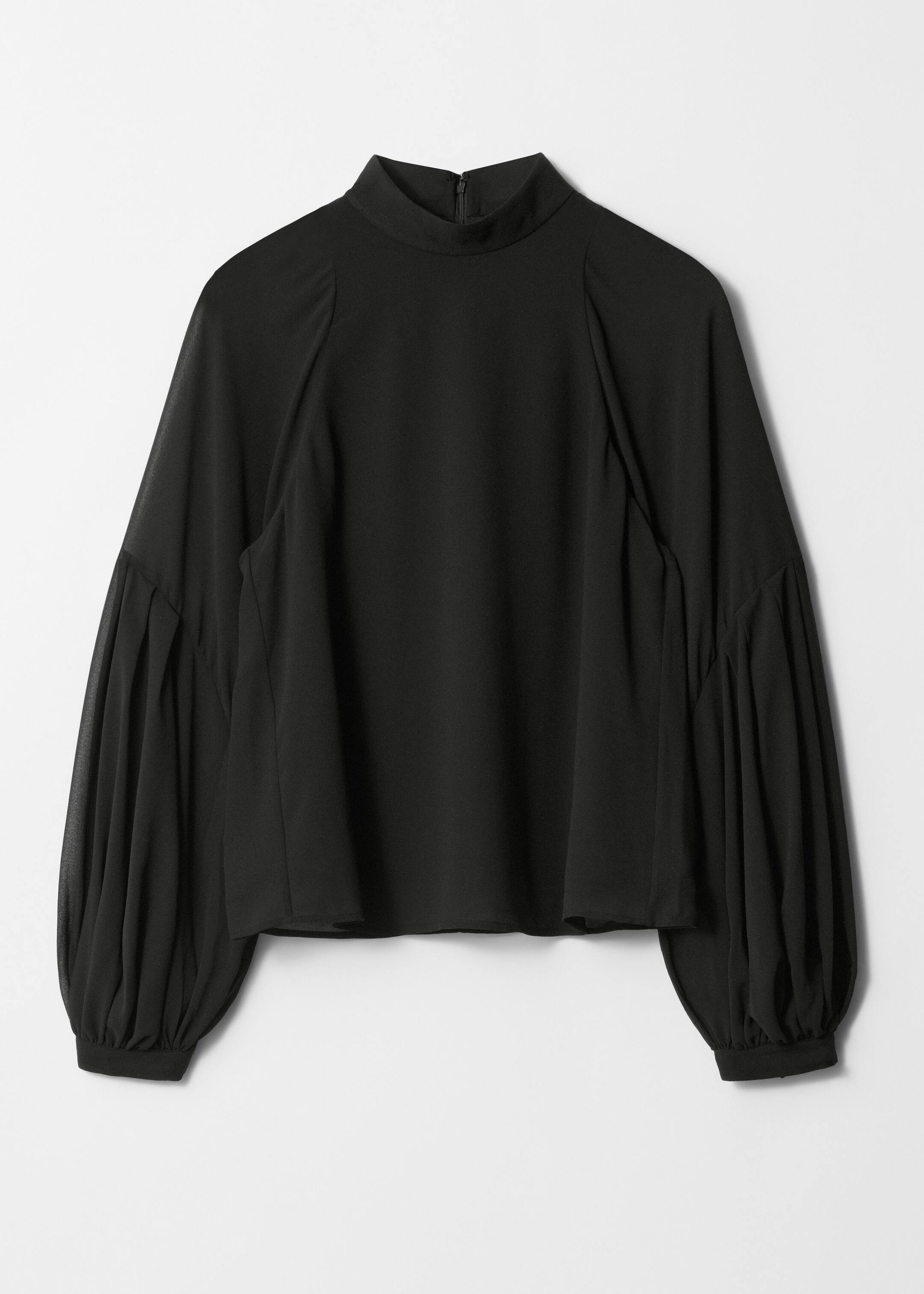Sheer Puff Sleeve Blouse Black Blouses Other Stories NL