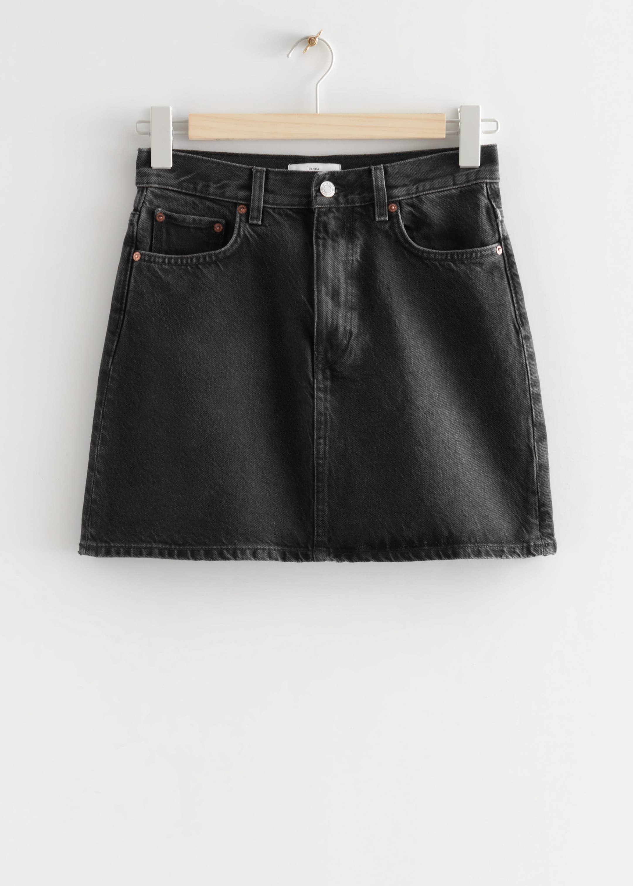 5-Pocket Denim Mini Skirt - Dark Grey - Still Life