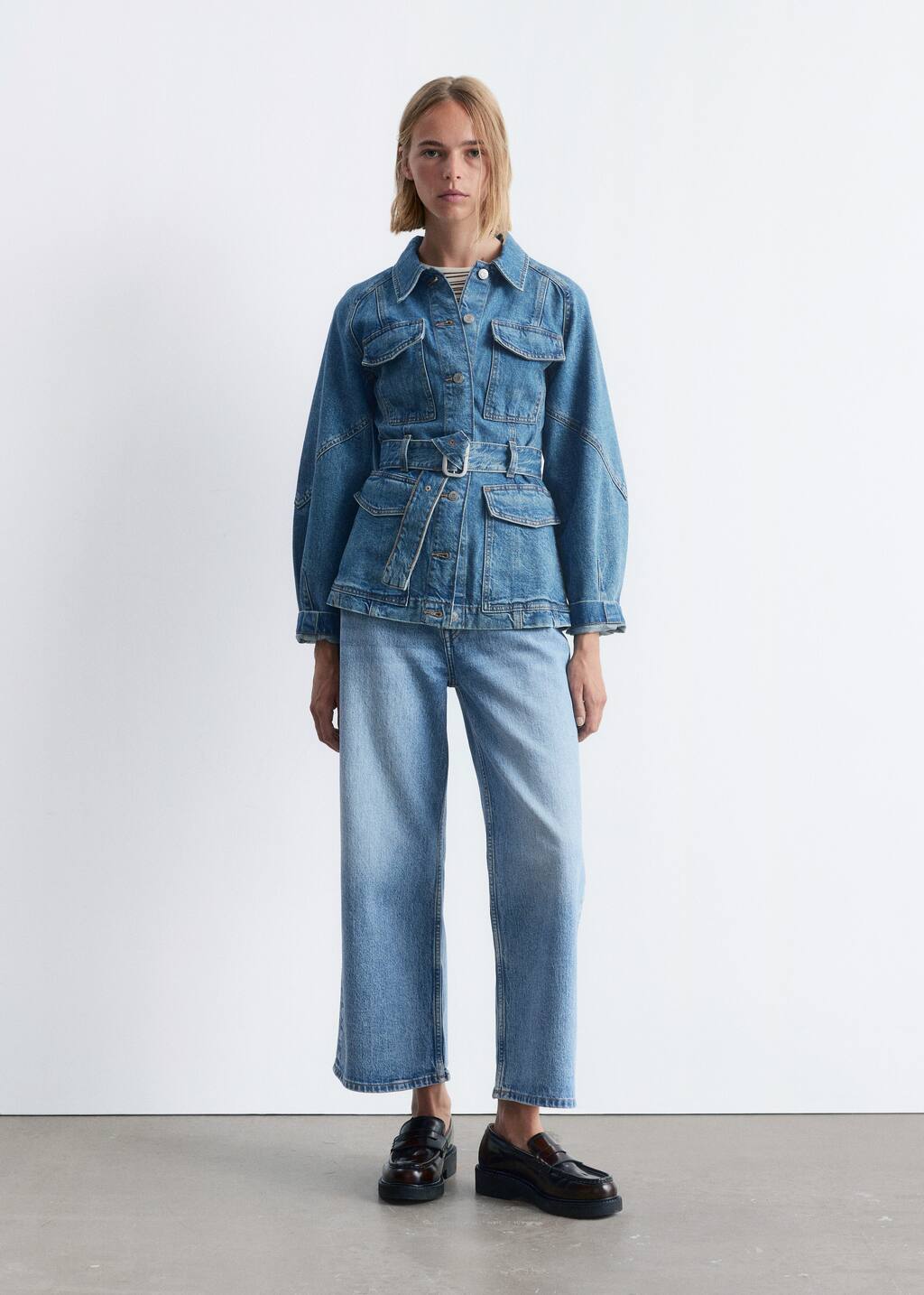 Belted Denim Jacket - Mid Blue - Jackets - & Other Stories