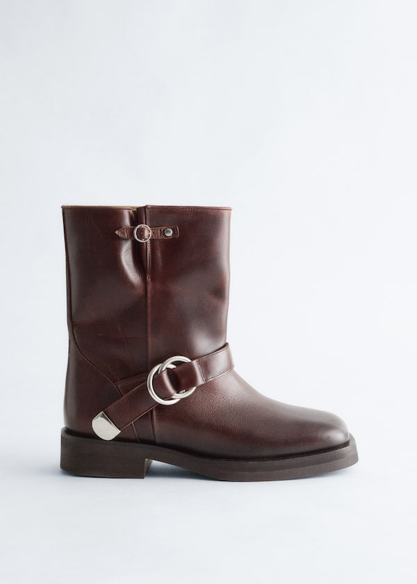 Leather Biker Boots
