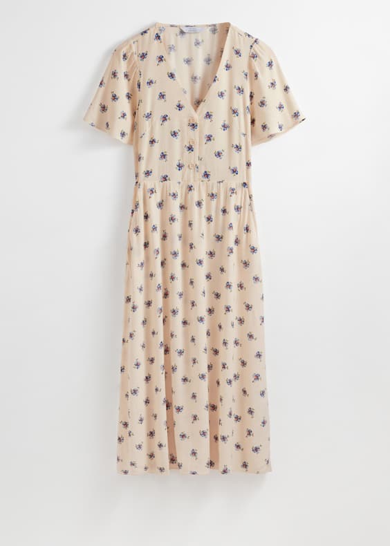 Flutter-Sleeve Midi Dress