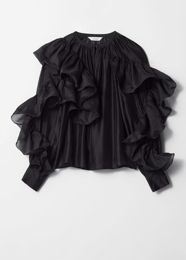 Asymmetric Ruffle Blouse