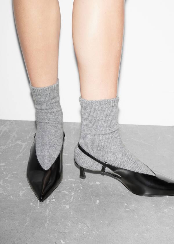 Classic Leather Slingback Pumps