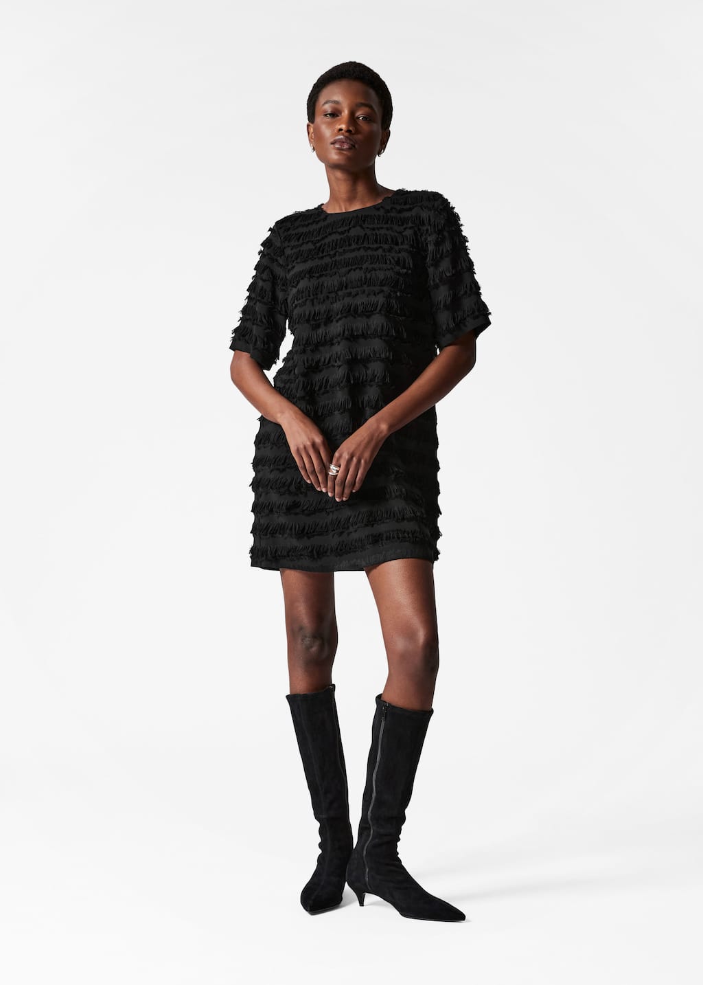 ACKA. lame fringe puff dress サイズ2 Fringed Dresses For Women | ZARA United States
