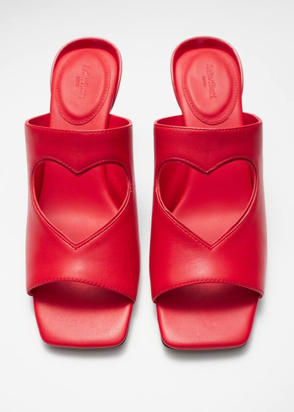 Cut-Out Leather Mules