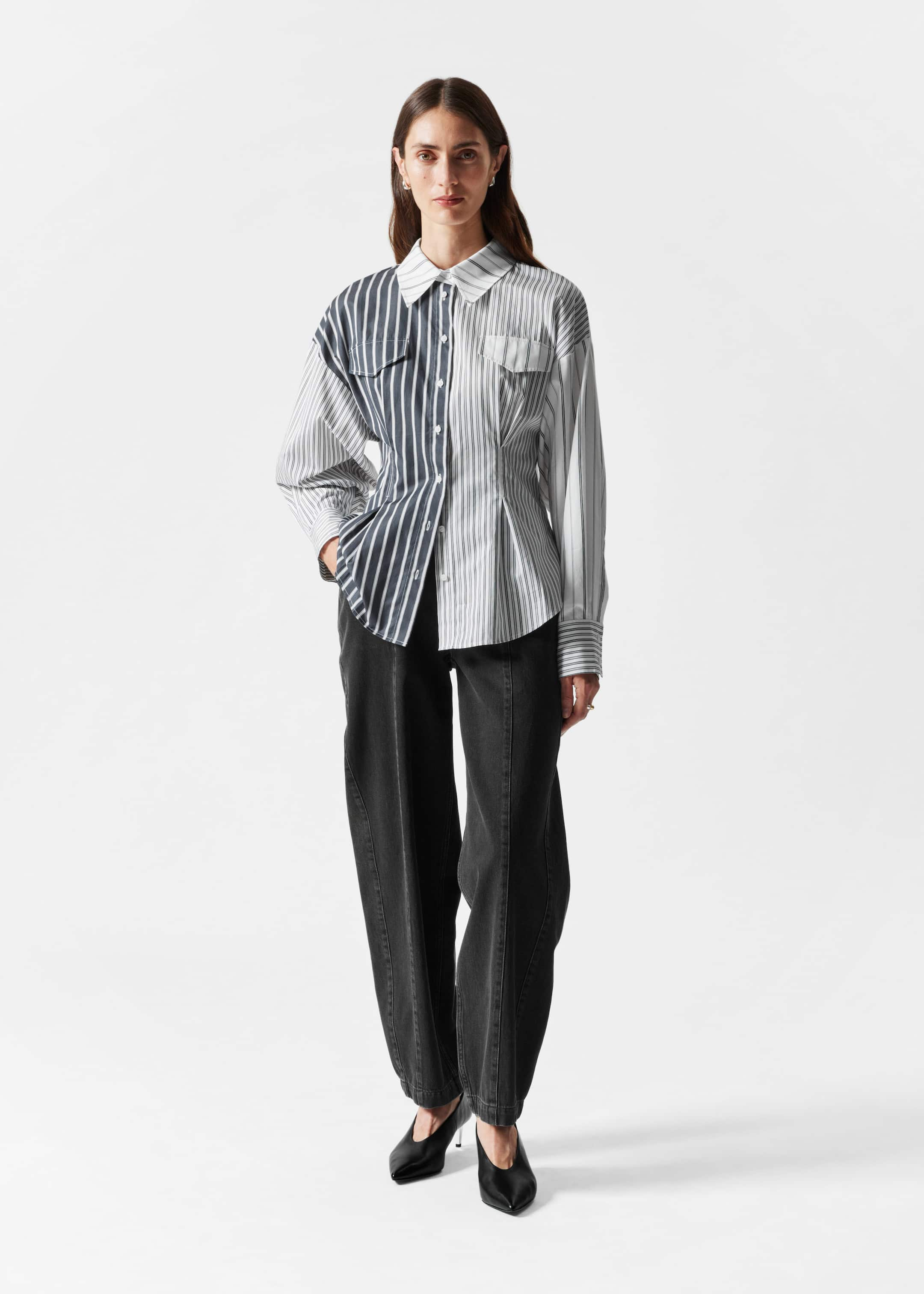 Flap-Pocket Cotton Shirt - White Pinstripe - Lookbook