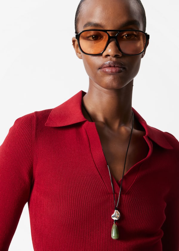 Collared Short-Sleeve Top