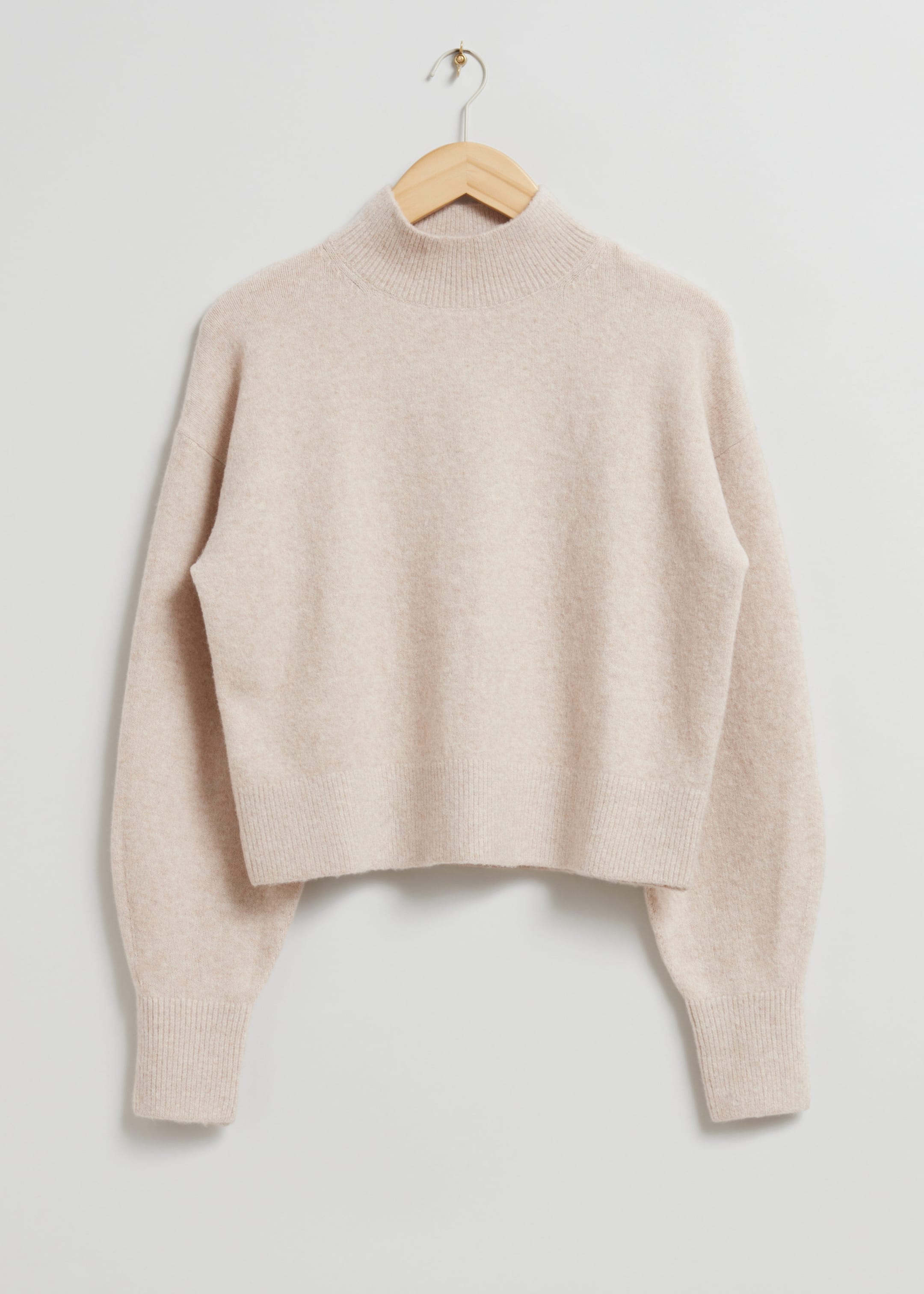 & Other Stories Cropped Mock Neck cheapest Knit Sweater