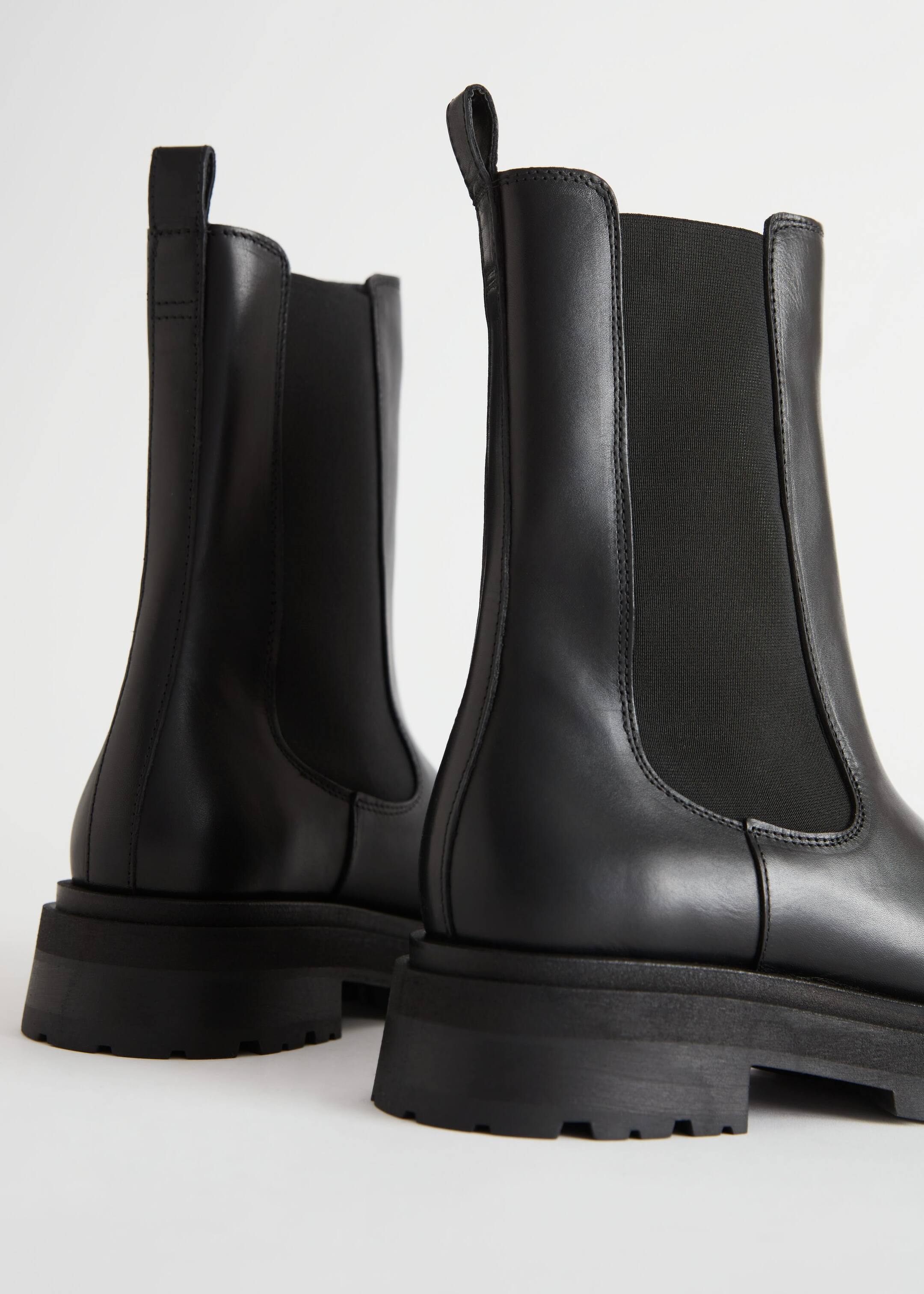 Chunky Chelsea Leather Boots Black Other Stories DK