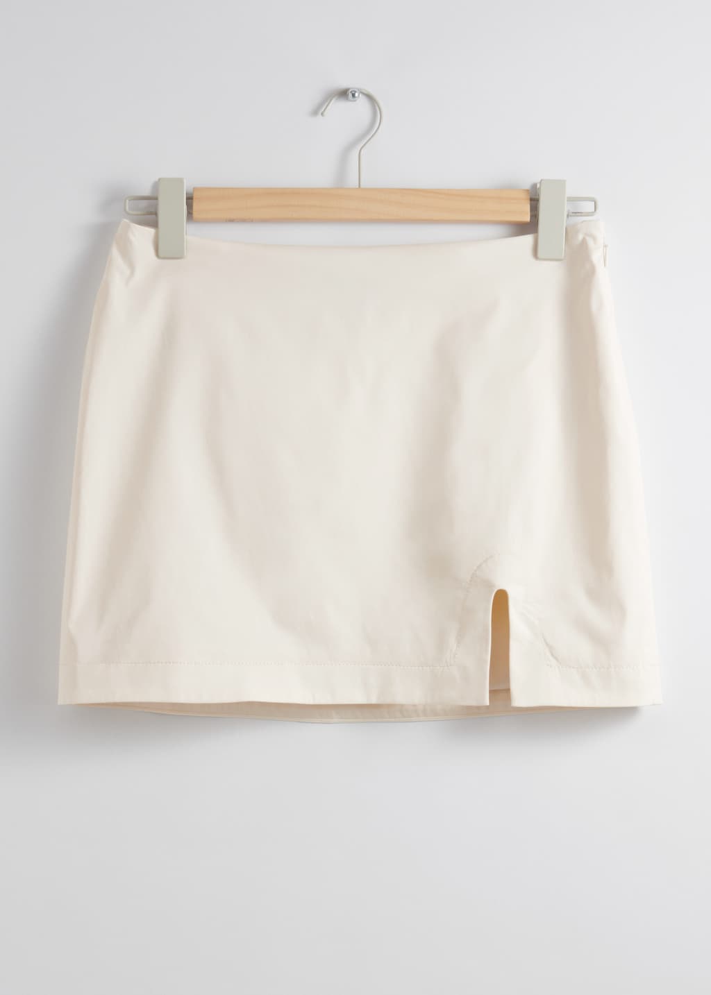 【MARITHE】W LINEN MINI SKIRT_Oatmeal★関税込★ Linen Mini Skirt – WeWoreWhat