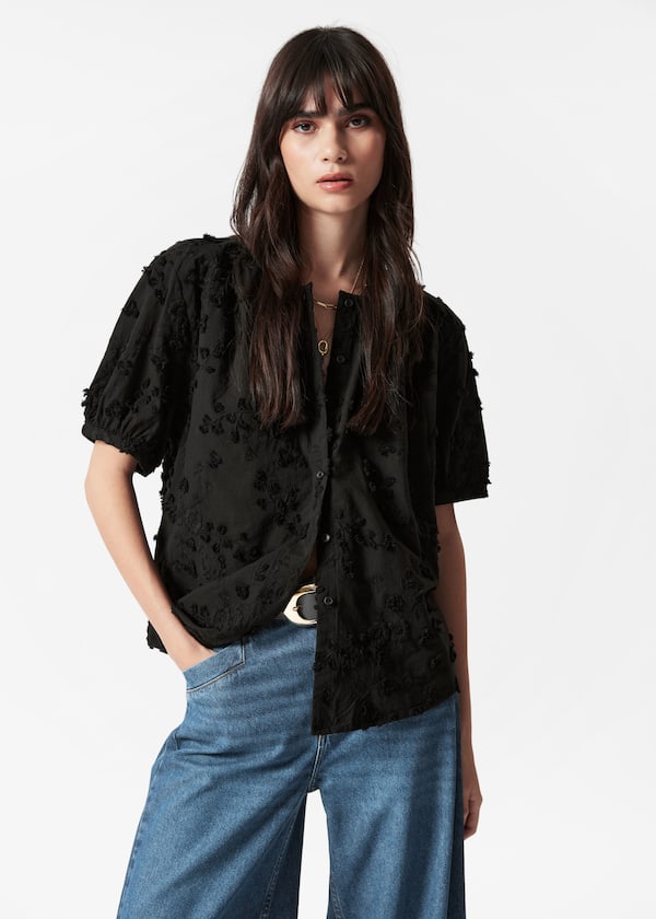 Oversized Puff-Sleeve Blouse