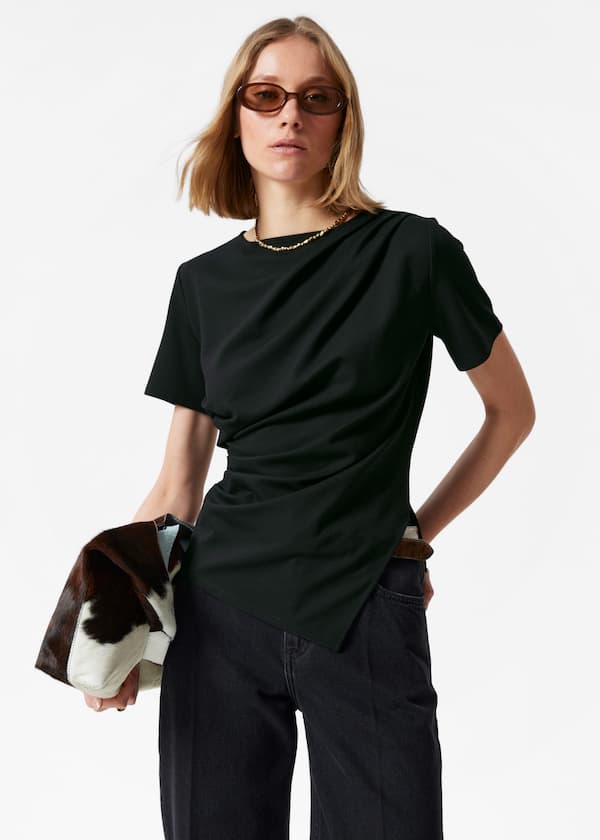 Draped Asymmetric T-shirt