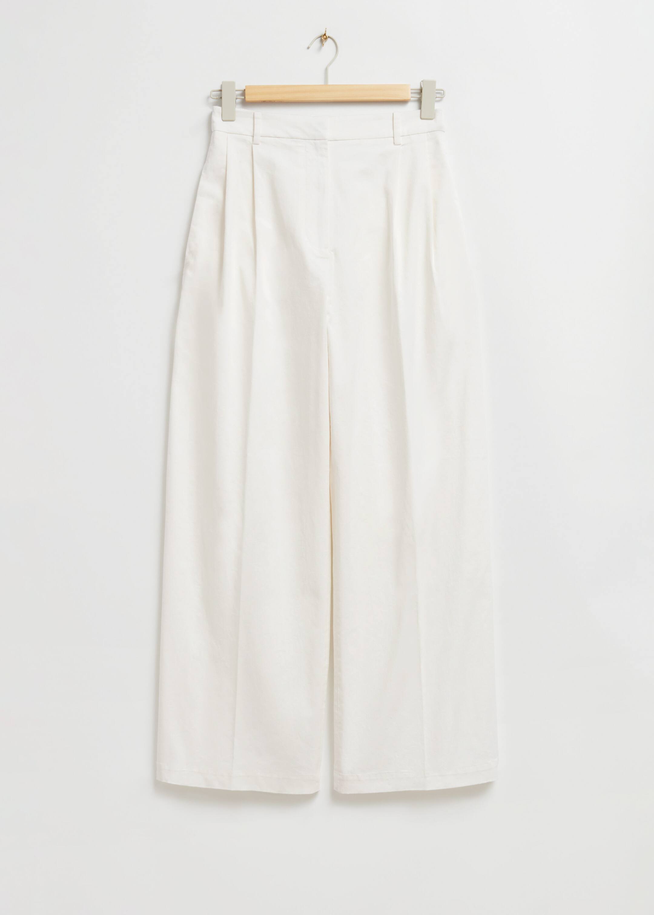 Tailored Straight-Leg Trousers - Ivory - Still Life