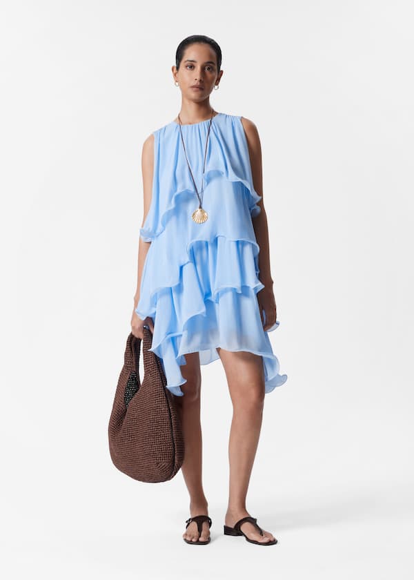 Sleeveless Frill Mini Dress