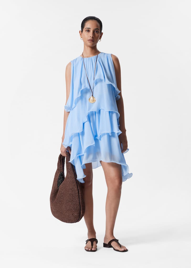 Sleeveless Frill Mini Dress