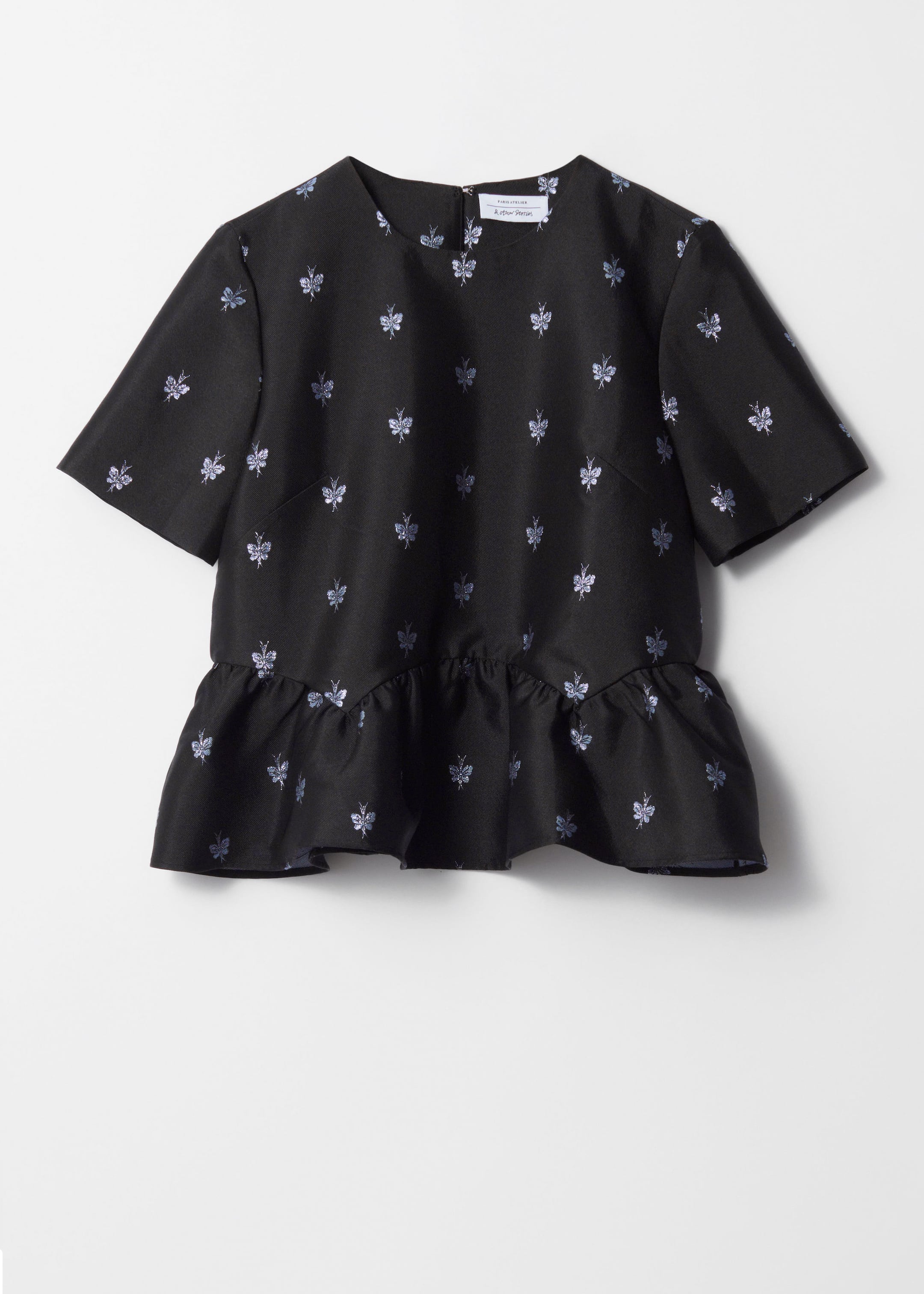 新発売の Black - Top Peplum Jacquard - Stories Other & - Blouses シャツ/ブラウス(長袖/七分)