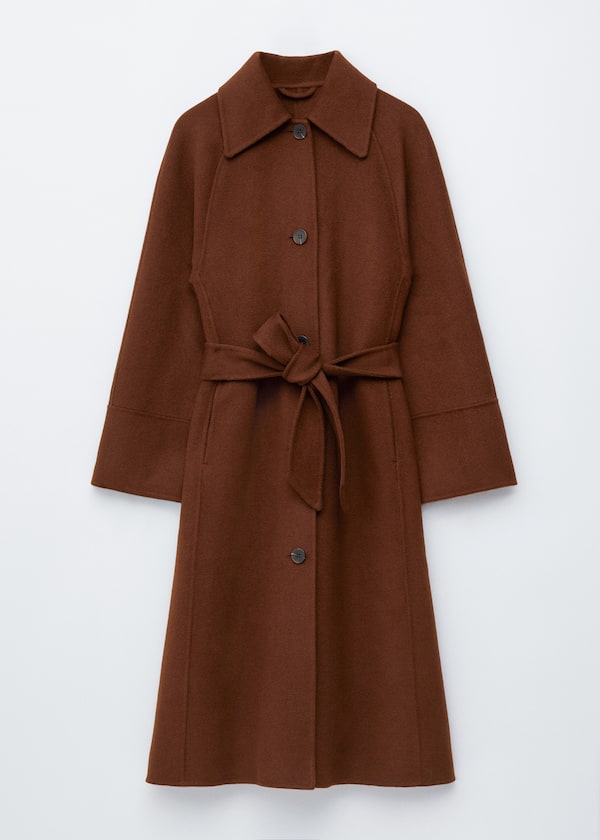 Tie-Belt Wool Car Coat