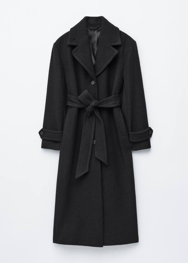 Tie-Belt Wool Coat