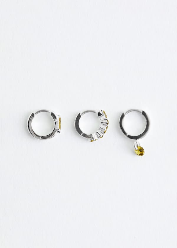 Crystal Hoop Earrings Set
