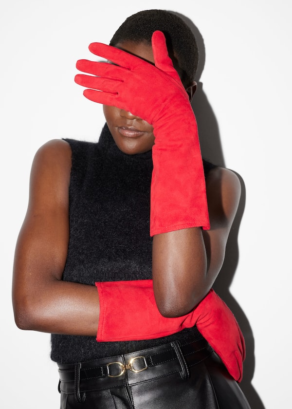 Wool-Lined Suede Gloves