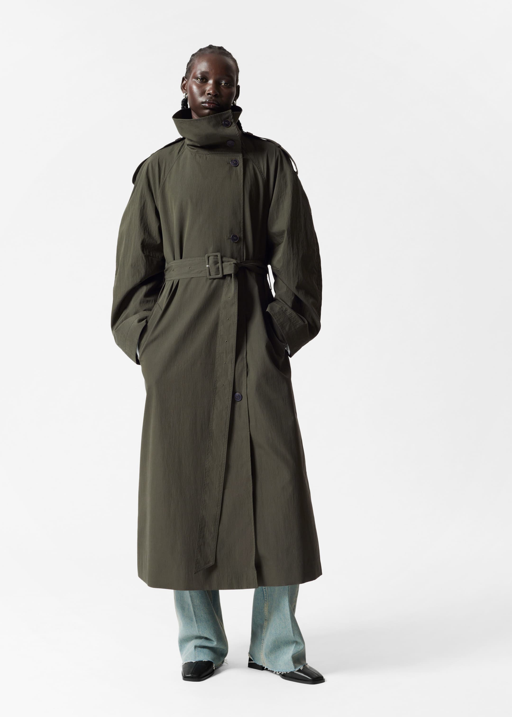 Image of Trench-coat à col montant