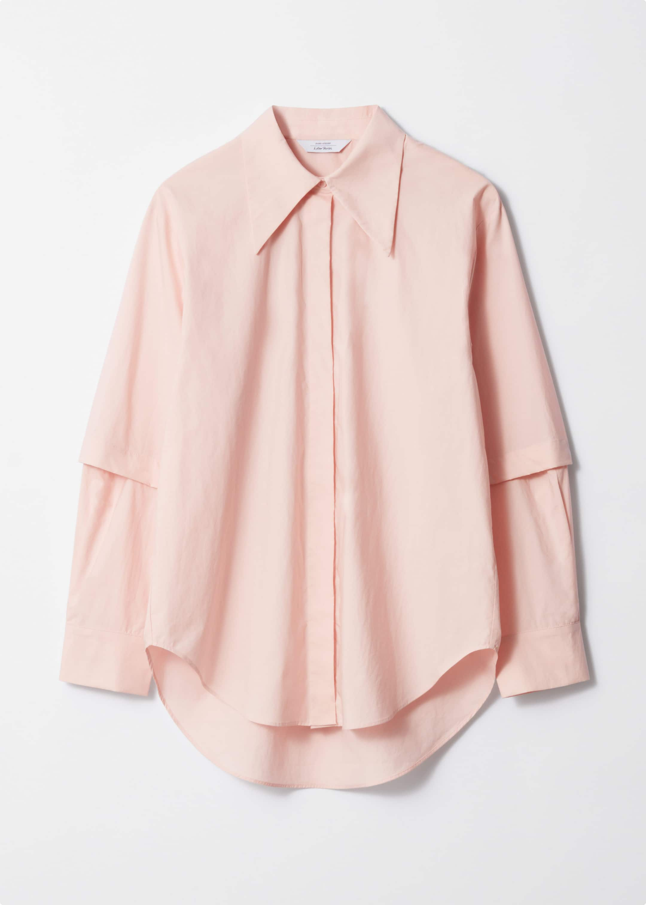 Layered-Sleeve Shirt - Pink - Still Life