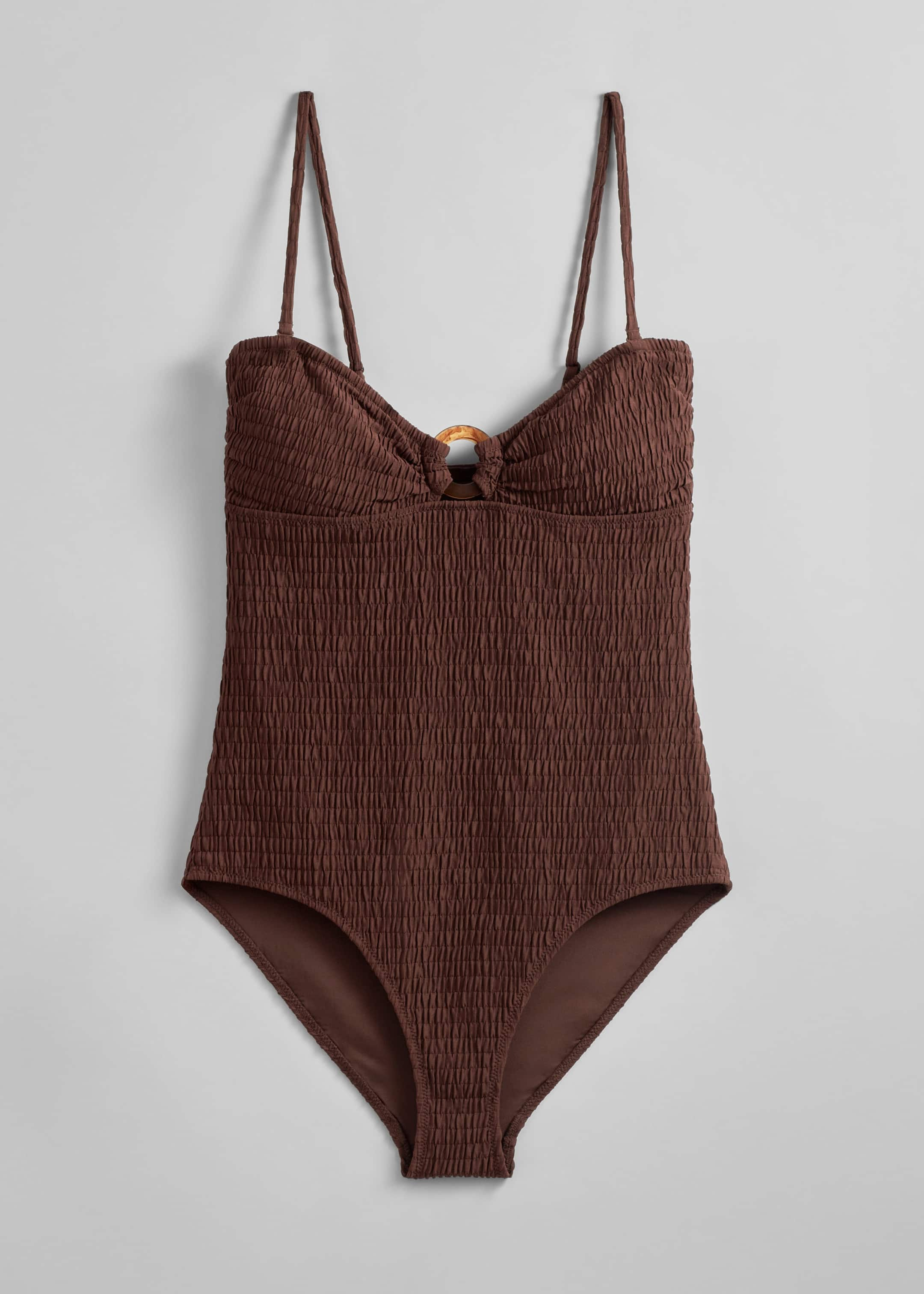 Image of Smocked Bandeau Swimsuit