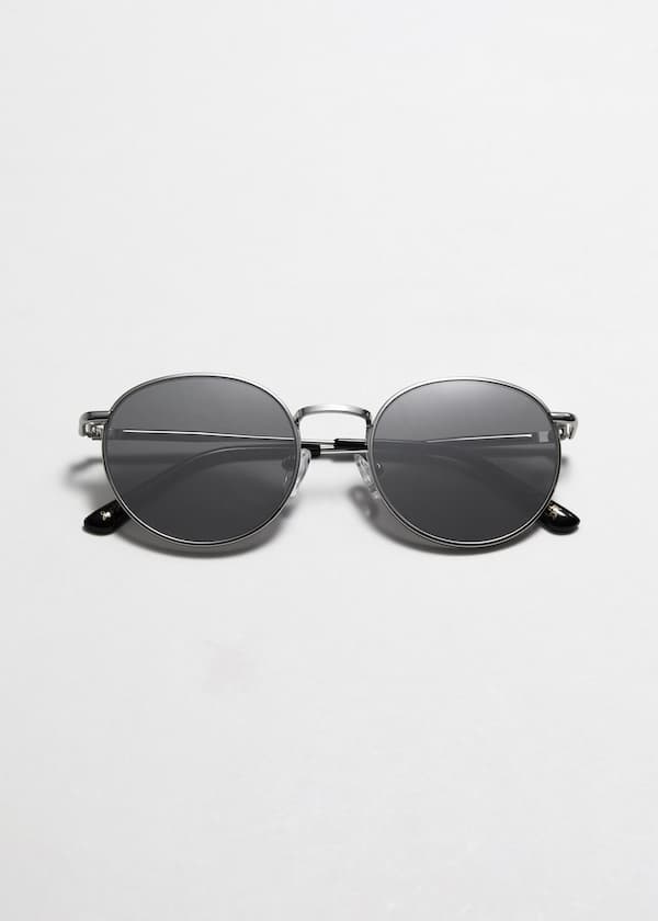 Slim Oval-Frame Sunglasses