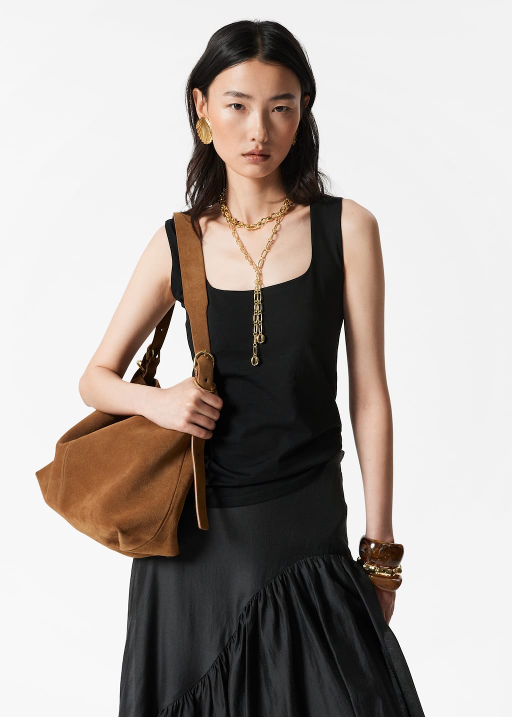 Square-Neck Tank Top - Black - Tanktops & Camisoles