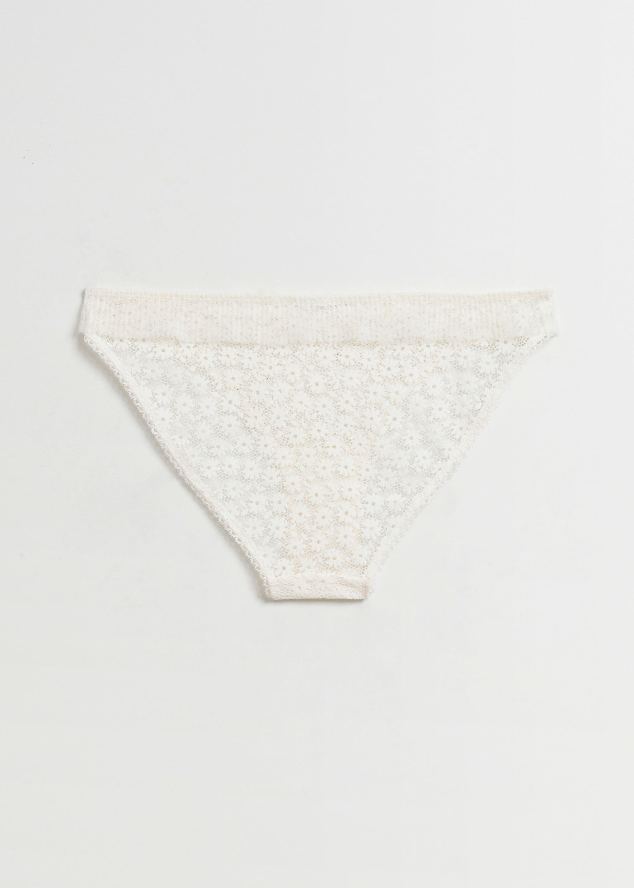 Pleated Frill Trimmed Briefs - Cream - Still Life