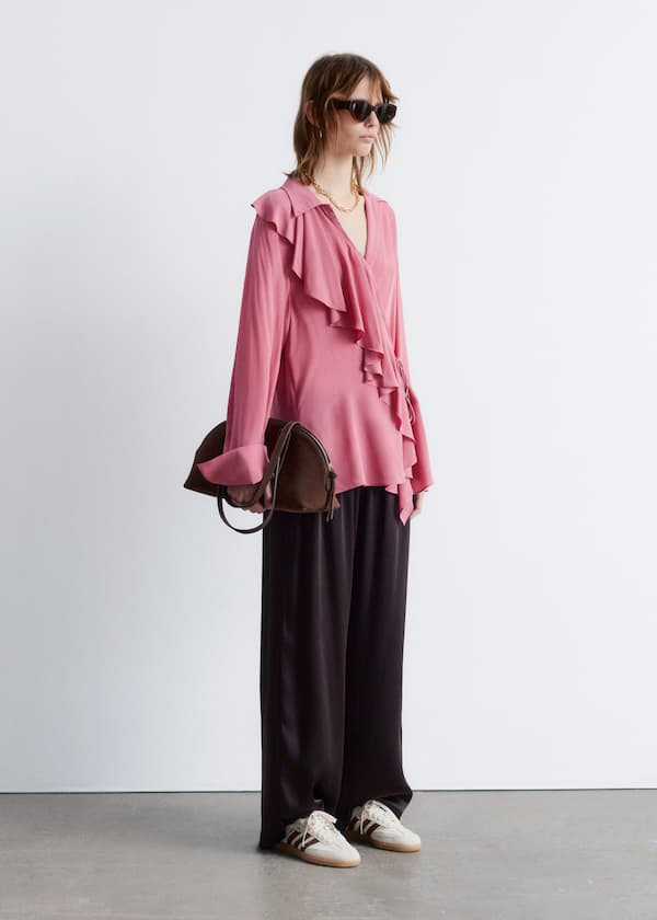 Ruffle Wrap Blouse