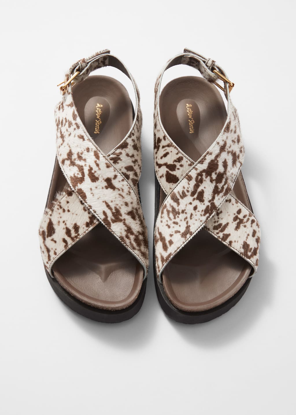 サンダル・ミュール Criss Cross Snake Print Leather Sandals Brunello Cucinelli Metallic Snake-Print Crisscross Slide
